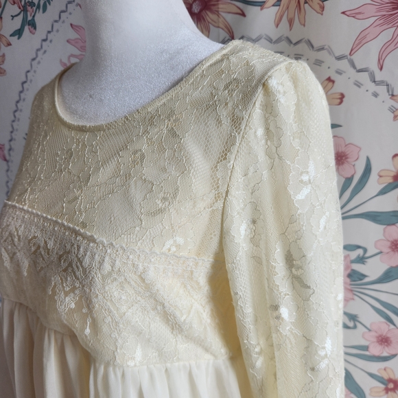 Axes Femme Babydoll Empire Highwaist Dress Gown Harajuku J Fashion Cream Cottage - Picture 12 of 16